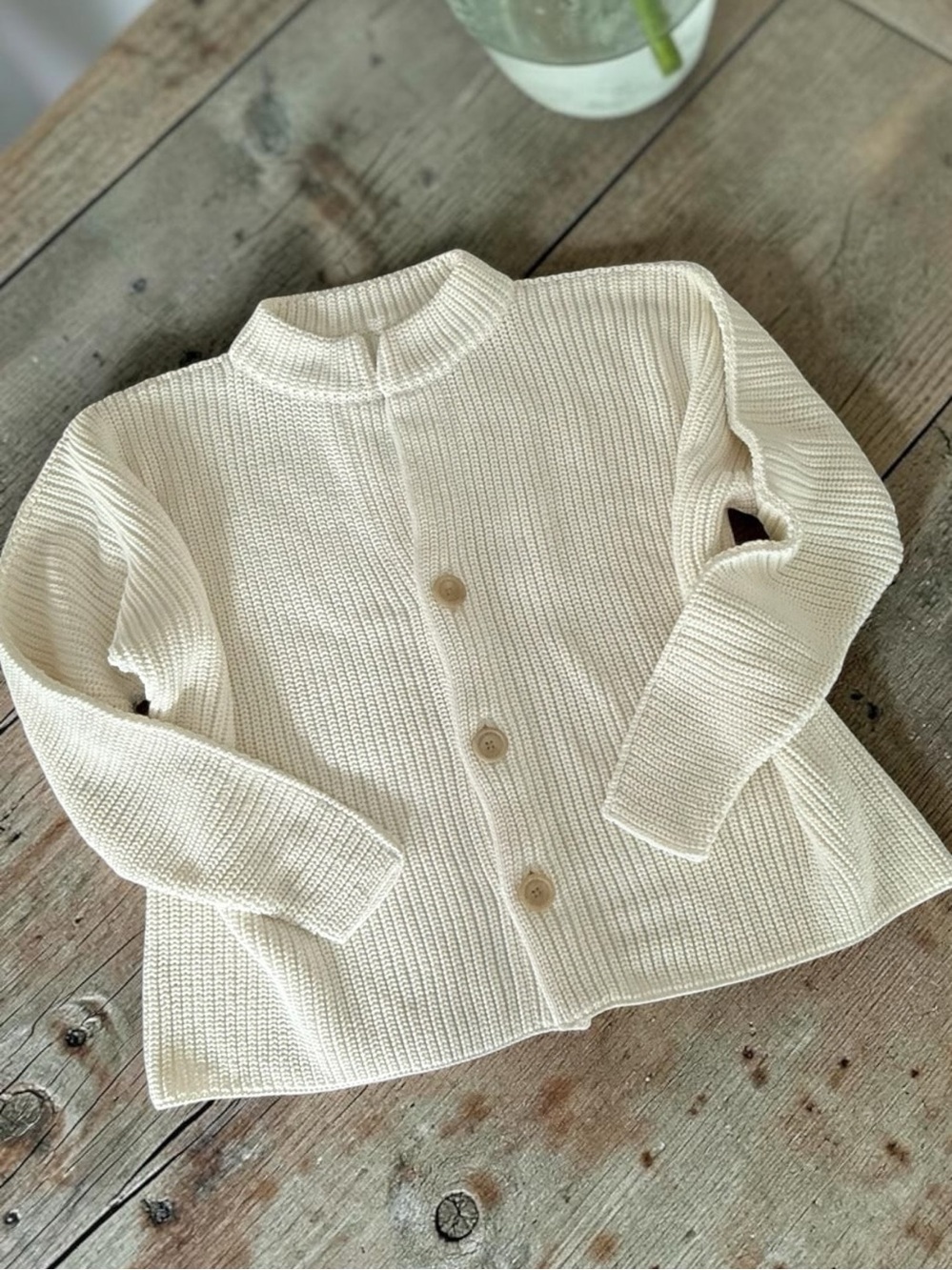 821 Frank & Eileen Montecito Crew Neck Cotton Cardigan Ivory XS NWT